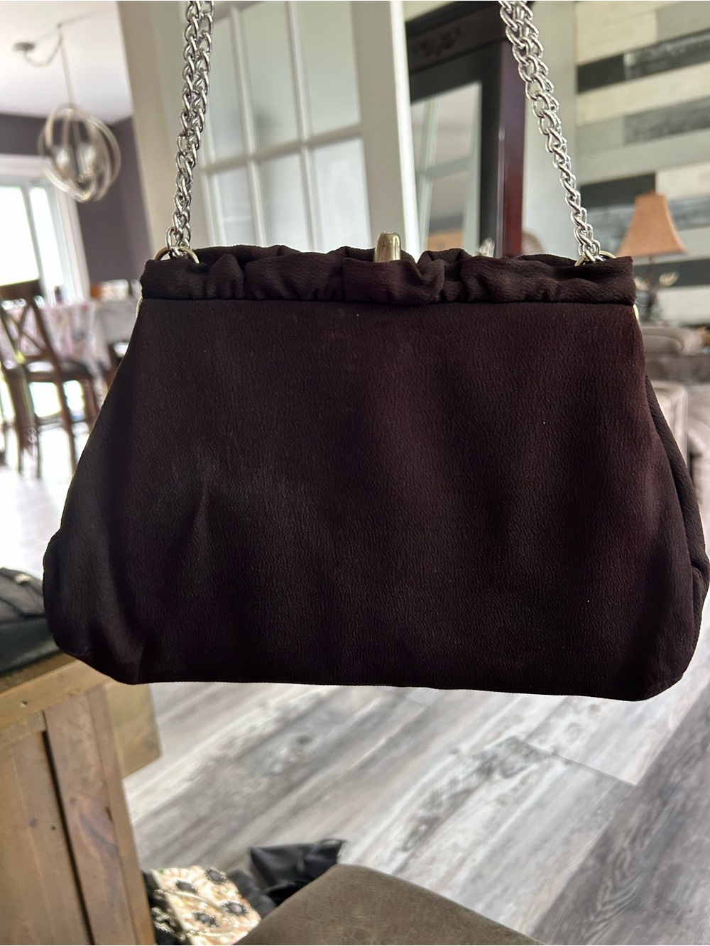 4/$100 Classic Women's Chain-Handle Bag in Dark Brown